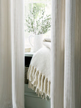 Laura Ashley Cornish Chenille Stripe Natural Ready Made Curtains